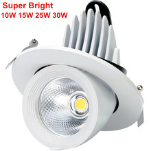 Luz LED superbrillante para maletero, lámpara de cardán con rotación ajustable, COB, empotrada en el techo, 10W, 15W, 25W, 30W, AC85-265V 2024 - compra barato