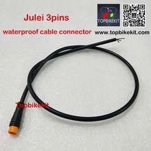 2pcs Julei 3pins waterproof cable connector for ebike throttle PAS ebike parts ebike extend cable 49cm 2024 - buy cheap