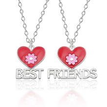 2 Piece Set Of Best Friend Necklace For Women Fashion Red Heart Letter Pendant Necklace BFF Friendship Jewelry Free Shipping 2024 - buy cheap