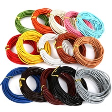 100% Real Leather Cord 5M Dia 2mm Mixed Color Round Jewelry Rope String DIY Accessories for Necklace Bracelet Jewelry Supplies 2024 - buy cheap