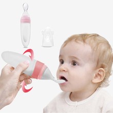 90 Ml Baby Feeding Cup Rice Grain Juice Feeder Spoon Silicone Baby Feeding Bottle Pacifier Kids Water Bottles Training Cup 2024 - buy cheap