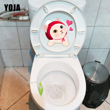 YOJA 19.1*17.7CM Lovely Cartoon Cat Love Girl Bedroom Decor Toilet Wall Stickers Decals T1-0196 2024 - buy cheap