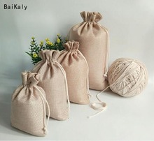 50pcs Vintage Natural Burlap Hessian Gift Candy Bags Wedding Party Favor Bags Birthday Supplies Drawstring Jute Gift Bag Pouch 2024 - buy cheap