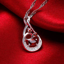 Natural semi-precious stones 925 Sterling Silver necklace Pendant natural garnet fashion female genuine red girlfriend gift 2024 - buy cheap