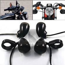 Intermitente LED para motocicleta, luz ámbar de 39mm, horquilla, abrazadera, lente de humo, ajuste Universal para Harley, 4 Uds., color negro 2024 - compra barato