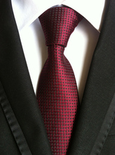 Corbata tejida para hombre, corbatas formales de boda color burdeos, con damas 2024 - compra barato