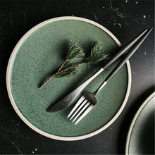 KINGLANG Western style ceramic Mint green crystal dish home fruit dinner plate pasta steak dish dinner plate 2024 - buy cheap
