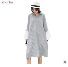 New Large Size Loose Maternity Long Blouses Autumn Fashion Clothes for Pregnant Women Fall Linen Pregnancy Dress 2024 - buy cheap