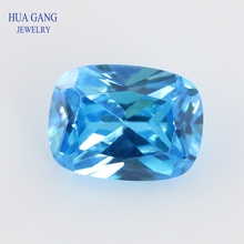 5A Sea Blue Baguette Shape Cut CZ Stone Synthetic Gems Cubic Zirconia For Jewelry Size 4x6~8x10 Free Shipping 2024 - buy cheap