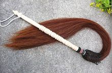 brown/black Tai chi fuchen true horsetail taoism kung fu Buddha duster Taoist dust Taoism kungfu Buddhist horsetail whisk 2024 - buy cheap