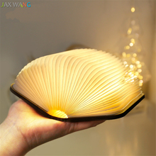 Palm Letter Light Folding Led Night Lights Wooden Mini Book Light Gift Page Lamps for Children Room Bedroom Bedside Decor Light 2024 - buy cheap