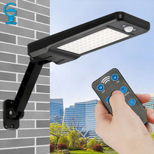 Lámpara Solar LED con Sensor de movimiento para exteriores, luz de pared impermeable con Control remoto, 60 LED, para jardín y patio 2024 - compra barato
