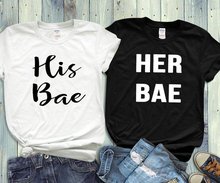 Sugarbaby Couples Shirts His And Hers His Bae, Her Bae  Husband And Wife T shirt Matching Shirts Wedding Gift Bridal Party Tops 2024 - buy cheap