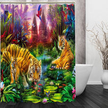 tiger Shower Curtain Personalized Custom Bath curtain Waterproof polyester curtain for family 2024 - buy cheap