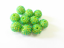 Новинка! Бусины-шарики со стразами, светло-зеленые, 20 мм, 100 шт./лот 2024 - купить недорого