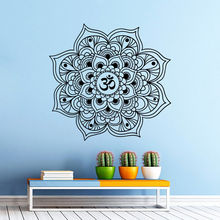 Quente decalques de parede mandala yoga oum om padrão mural ornamento decalque vinil removível quarto decoração casa vinilos paredes la686 2024 - compre barato