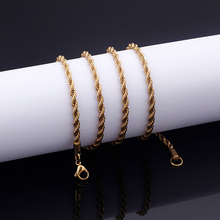 5pcs Lot wholesale  Gold Singapore Rope chain Necklace Stainless steel jewelry 4mm 22'' high quality 2024 - buy cheap
