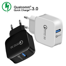 18W Quick Charge 3.0 EU Plug Charger Fast Wall USB Charger Adapter for iphone Huawei Samsung Xiaomi HTC Sony USB Phone Chargers 2024 - buy cheap