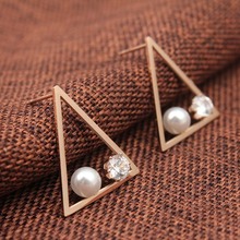 OUFEI Fashion Stainless Steel Stud Earrings For Women Crystal Pearl Earrings Korean Fashion Wholesale Women Earrings Jewelry 2024 - buy cheap