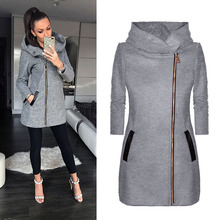 Novo outono inverno casaco com chapéu senhoras quente manga longa engrossar casaco com zíper jaqueta outwear casaco mujer chaqueta 2024 - compre barato