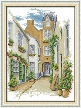 New A street view home decor canvas scenery Cross Stitch kits 14ct white 11ct print embroidery DIY handmade needlework wall 2024 - buy cheap