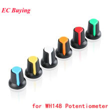 10PCS/lot WH148 Potentiometer Knob Cap Kit 15X17mm 6mm Shaft Hole AG2 Yellow Orange Blue White Red Green Color Colorful 2024 - buy cheap