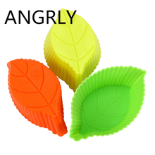 ANGRLY Hot Sale DIY Silicon Leaves Cake Mold Muffin Chocolate Cupcake Liner Baking Cake Tools Soap Mold Cookie Cutter Cake Tool 2024 - buy cheap