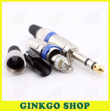 80pcs/lot 6.35mm 6.5mm Stereo Audio Connector Male Plug Jack 6.3 Amplifier Microphone Plug 6.35 TRS Plug Welding 2024 - buy cheap
