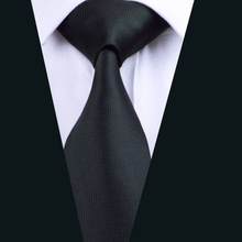 DH-251 corbata de seda negra y sólida para hombre, corbatas de Jacquard 100% de seda para hombre, envío gratis 2024 - compra barato