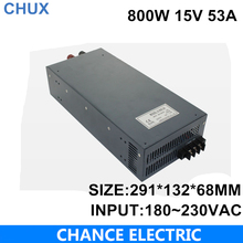 Fuente de alimentación conmutada de 800W, 15V, 53A, 800W, 110 o 220VAC, entrada de salida única para luz led cctv cnc (S-800W-15V) 2024 - compra barato