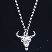 20pcs New Fashion Necklace 21x20mm skull bull ox Pendants Short Long Women Men Colar Gift Jewelry Choker 2024 - buy cheap