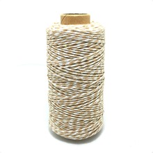 Light brown and white 100yard/spool colorful Cotton Bakers Twine cake&cookie packaging twisted cotton rope for Gift Packing Rope 2024 - buy cheap