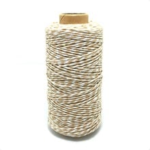 Light brown and white 100yard/spool colorful Cotton Bakers Twine cake&cookie packaging twisted cotton rope for Gift Packing Rope 2024 - buy cheap