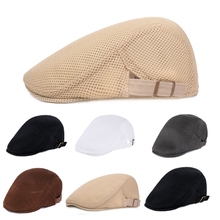 Mens Breathable Mesh Summer Duckbill Hat Newsboy Beret Ivy Cap Cabbie Flat Soft 2024 - buy cheap