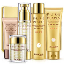 Bioaqua Pure Pearls Facial Skin Care Set Hyaluronic Acid Deep Moisturizing Anti Wrinkle Face care Pearl Whitening Cream 2024 - buy cheap