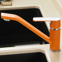XOXO Kitchen faucet Cold and Hot Water Brass Orange Single Handle 360 degree rotation Mixer Tap Cozinha Torneira Mixer Tap 20021 2024 - buy cheap