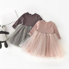 Girls Dress Autumn Spring for Girl Pentagram Mesh Long Sleeve Cotton Children 3 4 5 Years Birthday Chirstening Tutu Dresses Kids 2024 - buy cheap