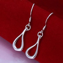 Pendientes de gota de agua hueca para mujer, joyería de moda plateada, E037 /IVXZKJGC YAVSPCUW, color plata 2024 - compra barato