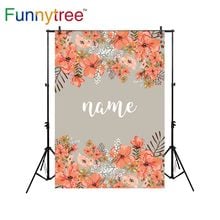 Funnytree-fondo fotográfico para estudio fotográfico, con diseño clásico de flor telón de fondo gris, acuarela, nombre, vintage, Primavera, sesión fotográfica 2024 - compra barato