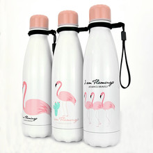 Flamingos Travel 500ML Water Bottle Stainless Steel Vacuum Insulation Water Flask BPA Free Healthy Bottles 2024 - buy cheap