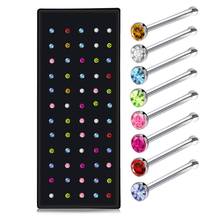 18-60pcs/set Crystal Rhinestone Fake Nose Ring Pack Fashion Body Jewelry septum Nose Studs Surgical Nose Piercing Stud Wholesale 2024 - buy cheap