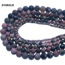 Wholesale Faceted Natural Stone Black Lace Rhodonite Beads For Jewelry Making DIY Bracelet Necklace Material 4/6/8/10/12 MM 2024 - buy cheap