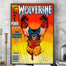 Wolverine arte vintage em quadrinhos, posteres e impressões, arte de parede, imagem decorativa, pintura em tela para sala, decoração de casa 2024 - compre barato
