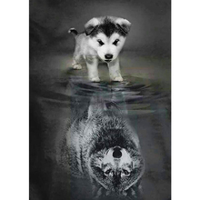 Full Square/round Drill 5D DIY Diamond Painting "dog to wolf" 3D Embroidery set Cross Stitch Mosaic Decor home craft gift WG061 2024 - buy cheap