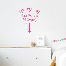 Spanish Decors Zona De Mimos Vinyl Stickers for Kids Rooms Three Hearts Art Mural Nursery Wall Decals Bedroom Playroom D056 2024 - buy cheap