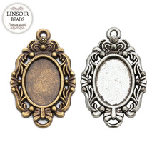 10pcs Antique Bronze Crown Pendant Blank Base Cabochon Trays Bezel Setting Fit 10*14mm Cabochons DIY Necklace Making K0387 2024 - buy cheap