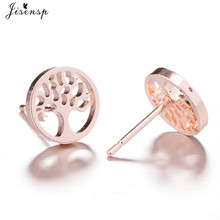 Jisensp 2019 Personality Retro Hollow Life Tree Ear Drop Jewelry Creative Stainless Stain Earrings Women's Fashion Jewelry Gift 2024 - buy cheap