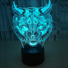 Panther Face Colorful Touch 3d Night Lamp Usb 3d Led Stereo Vision Table Lamps For Living Room Lighting Deco Desk Lamp 2024 - buy cheap