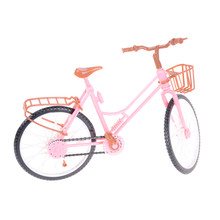 Bicicleta removível de plástico com cesta, bicicleta rosa de 26x8x17cm, acessórios para bonecas e casas, 1 peça 2024 - compre barato