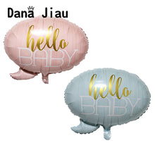 DanaJiau NEW hello baby shower party big foil balloon kids 1th birthday party decoration pink helium ball Children's Day dialog 2024 - buy cheap